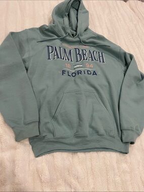 Palm Beach Graphic Hoodie - Sage Green